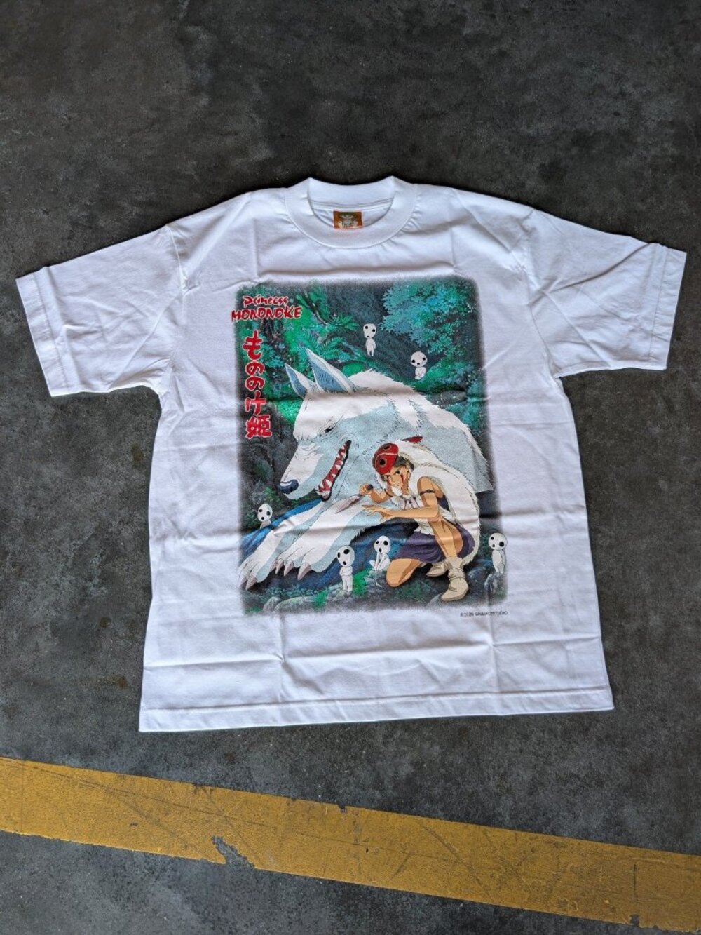 Grimace Studios Princess Mononoke Studio Ghibli Anime White Shirt Large